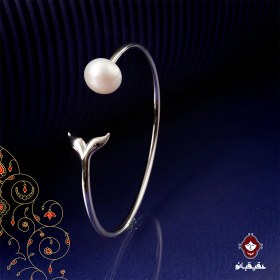 تصویر دستبند نقره مروارید دم ماهی 