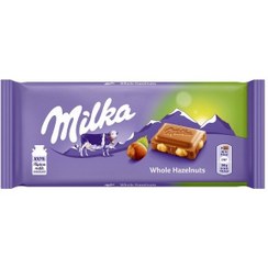 تصویر شکلات شیری فندقی میلکا آلمان milka haselnuss