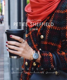 تصویر ساعت دنیل ولینگتون مدل PETITE SHEFFIELD رزگلد - سایز 32 (زنانه) - جعبه چوبی ساده روبان پیچ (رایگان) petite sheffield - rosegold 32mm (black)