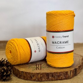 تصویر مکرمه کتان دوسوزنه ترک کد095 زردتخم مرغی 