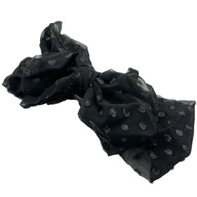 تصویر کلیپس آویزدار حریر مشکی 