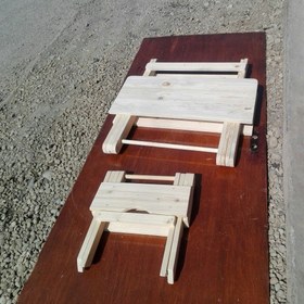 تصویر میز و صندلی تاشو چوبی 