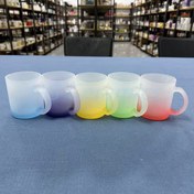 تصویر ماگ نیم طیف شیشه ای مات (یخی) - طرح دلخواه 