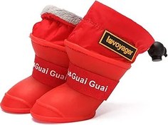 تصویر کفش لاتکسی سگ برند VJRQM سایز XL: Length 7.5cm ,Width 6cm مخصوص سگ های ۹ تا ۱۳ کیلوگرم Pet Dog Rain Boots Silicone - Waterproof Protective Warm Dog Shoes Rain Day Wear Essential Dog