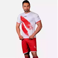 تصویر ست لباس و شورت ورزشی طرح براش 