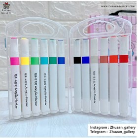 تصویر ماژیک اکریلیک 12 رنگ WD Acrylic مخصوص نقاشی سطوح 