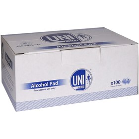 تصویر پد الکلی یونی مد بسته 100 عددی Uni Med Alcohol Pad 100 Sachets