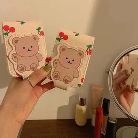 تصویر کیف ارایشی جیبی طرح خرسی به همراه آیینه 1pc Bear Shaped Lipstick Pouch With Mirror