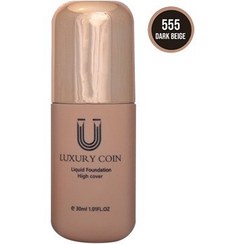 تصویر ست کرم پودر لاکچری کوین به همراه پد ۵۵۵ حجم 30 میلی لیتر LUXURY COIN Balance Natural Liquid Foundation 555