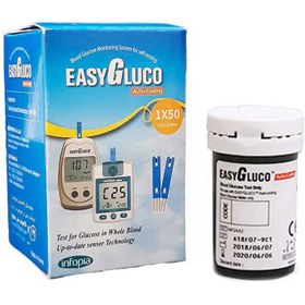 تصویر نوار تست قند خون ایزی گلوکو بسته 50 عددی EASYGLUCO Test Strips 50 pcs