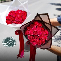 تصویر دسته گل 20 شاخه رز هلندی 