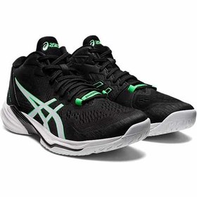 تصویر کفش والیبال اسیکس اسکای الیت مشکی سفید سبز Asics Sky Elite ff 2 Black White Green 