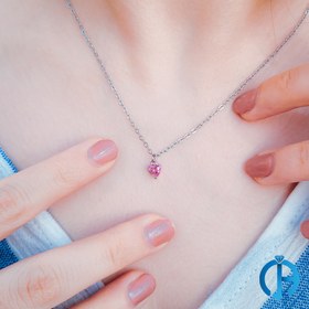 تصویر گردنبند تک نگین قلب کد 091 