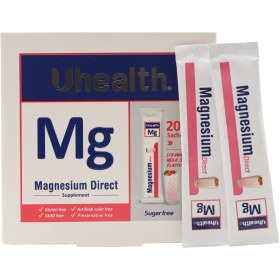 تصویر ساشه منیزیم دایركت 20 عدد یوهلث فارمد سلامت سینا Pharmed Salamat Sina Uhealth Magnesium Direct 20 Sachets