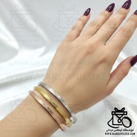 تصویر دستبند بنگل استیل طرح پاییزی ( سه رنگ ) 