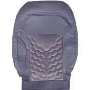 تصویر روکش صندلی ساینا چرم و مخمل طوسی 