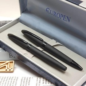 تصویر روان نویس یوروپن مدل RING رنگ مشکی مات 