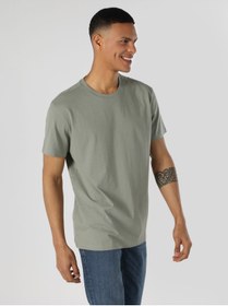 تصویر تی شرت سفید مردانه COMFORT FIT COLLAR BASIC GREEN آستین کوتاه T SHIRT CL1057072 کولینز Colin’s 