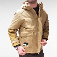 تصویر کاپشن وارداتی کتان رنگ کرم ساده کد 158150 