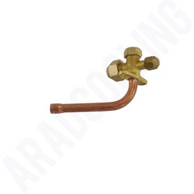 تصویر شیر سرویس کله کج کندانسور کولر دوتیکه سایز 3/8 اینچ ا Condenser Valve 3/8 inch Condenser Valve 3/8 inch