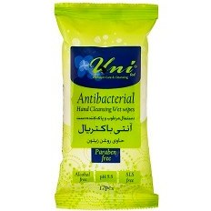 تصویر دستمال مرطوب و پاک کننده دست آنتی باکتریال یونی لد 12 عددی Uni Led Premium Care & Cleansige Antibacterial 12 PCS