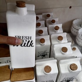 تصویر بطری شیر سرامیکی طرح پاکت جدید Ceramic milk bottle