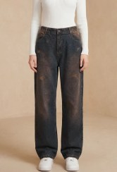 تصویر شلوار جین قد ۱۰۵ زنانه نیم بگ 