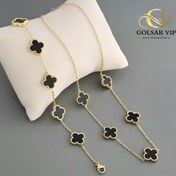 تصویر ست زنانه دستبند و گردنبند ونکلیف با آبکاری طلای ۱۸ عیار از استیل 