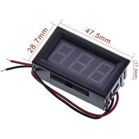 تصویر ماژول ولت متر DC پنلی 4.5 تا 120 ولت دارای پتانسیومتر تنظیم ولتاژ DC VOLTMETER 5-120 VOLT