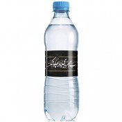 تصویر برچسب بطری آب ویژه فاطمیه با شعار آب مهریه مادر پهلو شکسته 