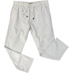 تصویر شلوار لینن مردانه پول اند بیر سفید (PULL & BEAR) 