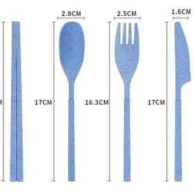تصویر ست قاشق چنگال و چاپستیک گیاهی ا Vingo fork and chopsticks set Vingo fork and chopsticks set