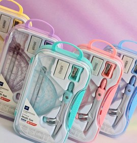 تصویر ست پرگار مدادی - آبی Math set