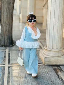 تصویر ست دخترانه، بلوز شلوار و جلیقه، مناسب ۳ تا ۱٠ سال 