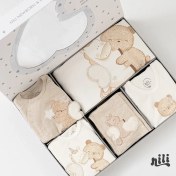 تصویر ست نوزادی نیلی ۱۳ تیکه طرح یونیکورن و خرس سایز ۰ تا ۳ ماه 