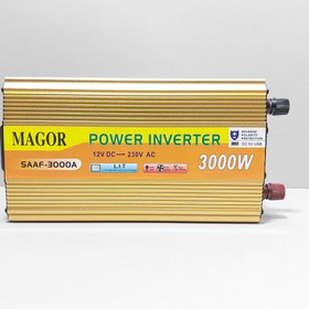 تصویر مبدل برق اینورتر خودرو مدل MAGOR SAA-3000A SAA-3000A car inverter power converter 3000 watt 
