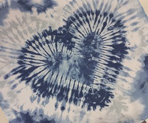 تصویر مینی اسکارف آبی سرمه ای تمام نخ i am 