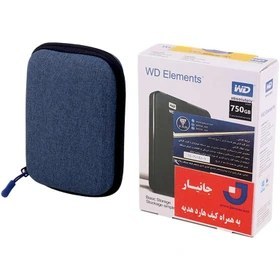 تصویر هارد اکسترنال المنت یک ترا + کیف هدیه WESTERN DIGITAL ELEMENTS 750GB EXTERNAL HARD DRIVE