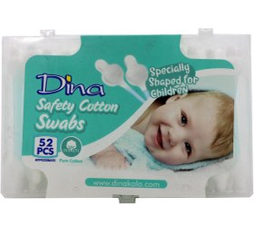 تصویر گوش پاک کن کودک دینا 52 عددی ا Dina Baby Catton Swabs 52Pcs Dina Baby Catton Swabs 52Pcs