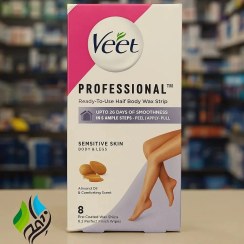 تصویر نوار موم بدن ویت مدل Professional مناسب پوست حساس ۸ عددی Veet Professional Body Wax Strips for Sensitive Skin