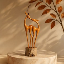 تصویر مجسمه چوبی غزال مدل A5 