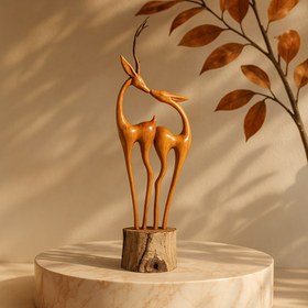 تصویر مجسمه چوبی غزال مدل A5 