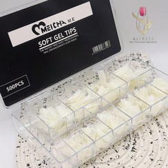 تصویر تیپ کاشت ناخن ۵۰۰تایی شیری برند مچا Nail tips Meicha