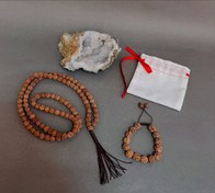 تصویر تسبیح رودراکشا حنا نخورده سایز ۸ میل 