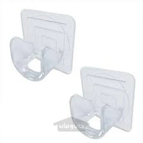 تصویر قلاب چسبی شفاف ۲ عددی 