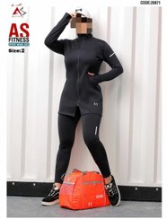 تصویر ست مانتو شلوار ورزشی اسپرت زنانه غواصی عالی ۳ سایزبندی تن شیک - سایز 