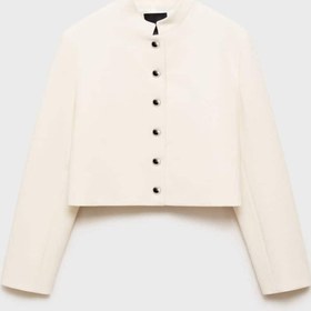 تصویر ژاکت کراپ با یقه خط‌خورده - مانگو - MANGO - اورجینال- 898627832 