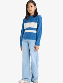 تصویر پلیور دخترانه آبی دفکتو 