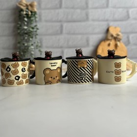 تصویر ماگ تدی درب سیلیکونی - درب برجسته سیلیکونی mug