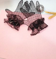 تصویر دستکش توری مجلسی خالدار dastkesh